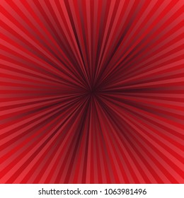 Red abstract retro explosion background - vector illustration with radial rays