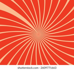 Red abstract retro ray burst background 