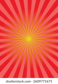 Red abstract retro ray burst background 
