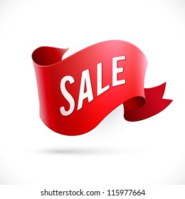 Red abstract ribbon with "Sale" text - eps10 vector