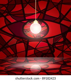 red abstract room
