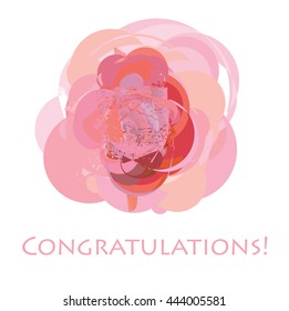 Red abstract rose on isolated background. Vector icon.