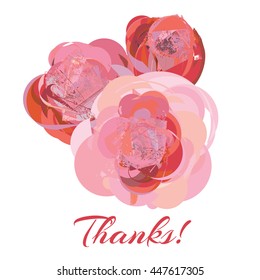 Red abstract rose on isolated background. Vector icon.