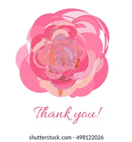 Red abstract rose on isolated background. Vector icon.