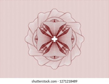 Red abstract rosette