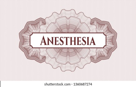 Red abstract rosette with text Anesthesia inside