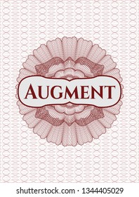 Red abstract rosette with text Augment inside