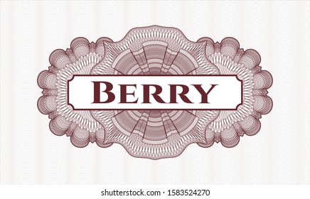 Red abstract rosette with text Berry inside