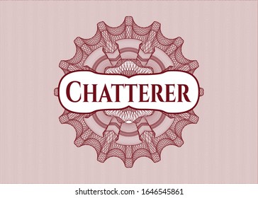 Red abstract rosette with text Chatterer inside