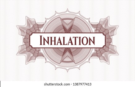 Red Abstract Rosette With Text Inhalation Inside