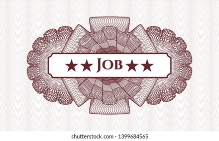 Red abstract rosette with text Job inside