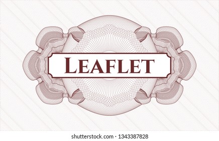 Red abstract rosette with text Leaflet inside