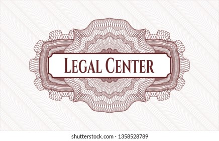 Red abstract rosette with text Legal Center inside