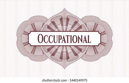 Red abstract rosette with text Occupational inside