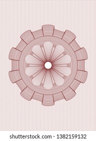 Red abstract rosette. Vector Illustration. Detailed.