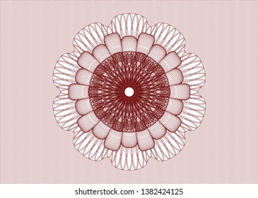 Red abstract rosette. Vector Illustration. Detailed.