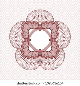 Red abstract rosette. Vector Illustration. Detailed.