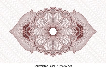 Red abstract rosette. Vector Illustration. Detailed.