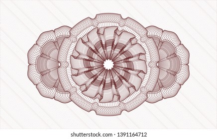 Red abstract rosette. Vector Illustration. Detailed.
