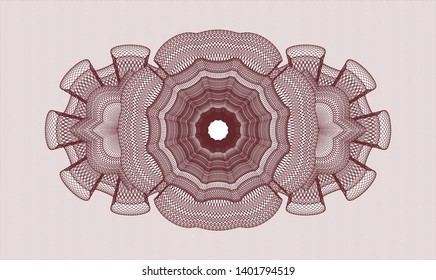 Red abstract rosette. Vector Illustration. Detailed.