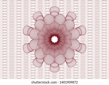 Red abstract rosette. Vector Illustration. Detailed.