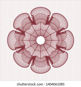 Red abstract rosette. Vector Illustration. Detailed.