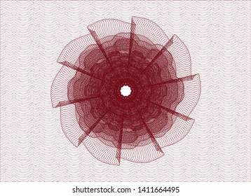 Red abstract rosette. Vector Illustration. Detailed.