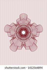 Red abstract rosette. Vector Illustration. Detailed.