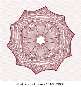 Red abstract rosette. Vector Illustration. Detailed.
