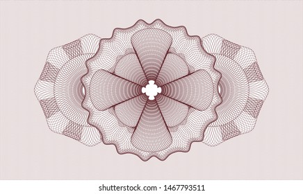 Red abstract rosette. Vector Illustration. Detailed.
