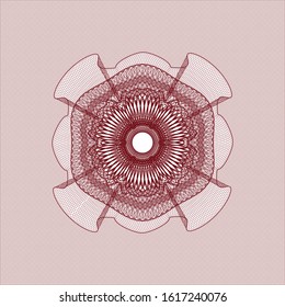 Red abstract rosette. Vector Illustration. Detailed.
