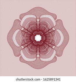 Red abstract rosette. Vector Illustration. Detailed.