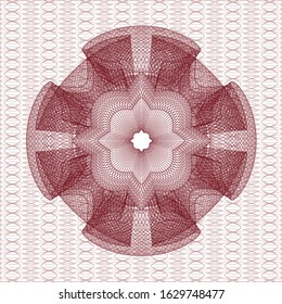 Red abstract rosette. Vector Illustration. Detailed.