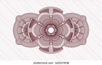 Red abstract rosette. Vector Illustration. Detailed.