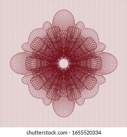 Rosette abstracto rojo. Ilustración vectorial. Detallado.