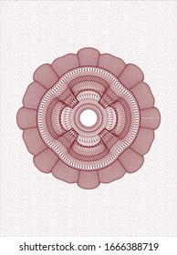 Red abstract rosette. Vector Illustration. Detailed.