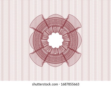 Red abstract rosette. Vector Illustration. Detailed.