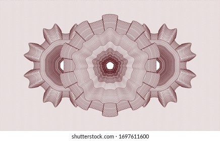 Red abstract rosette. Vector Illustration. Detailed.