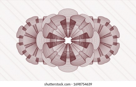 Red abstract rosette. Vector Illustration. Detailed.