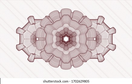 Red abstract rosette. Vector Illustration. Detailed 