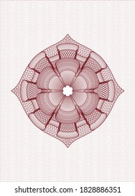 Red abstract rosette. Vector Illustration. Detailed. 