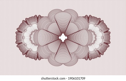 Red abstract rosette. Vector Illustration. Detailed 