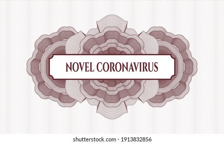 Rosette abstracto rojo. Ilustración vectorial. Detallado con el texto Novel Coronavirus dentro