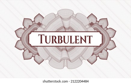 Red abstract rosette. Vector Illustration. Detailed with text Turbulent inside