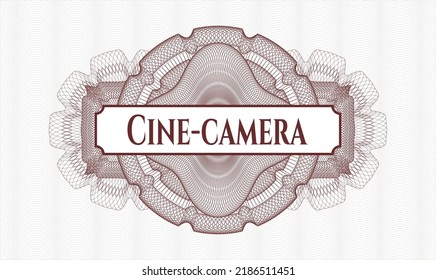 Red abstract rosette. Vector Illustration. Detailed with text Cine-camera inside