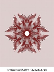 Rosette abstracto rojo. Ilustración vectorial. Detallado. 
