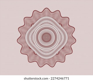 Red abstract rosette. Vector Illustration. Detailed. 