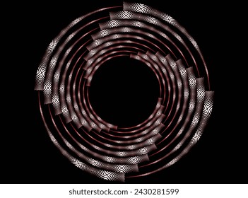 Red abstract rotated lines.vortex form. Geometric art. Design element. Digital image with a psychedelic stripes.Design element for prints, web, template