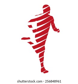 Red abstract running man