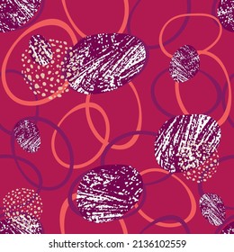 rojo Resumen de fondo transparente hecho de conjunto de anillos, con textura.ilustración vectorial, círculos desiguales, fondo de impresión de ropa, gris rosado. Ilustración del vector